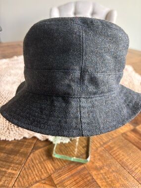 DOPPELHANGER ROME WOOL BLEND Bucket Hat in Heathered Charcoal NEW